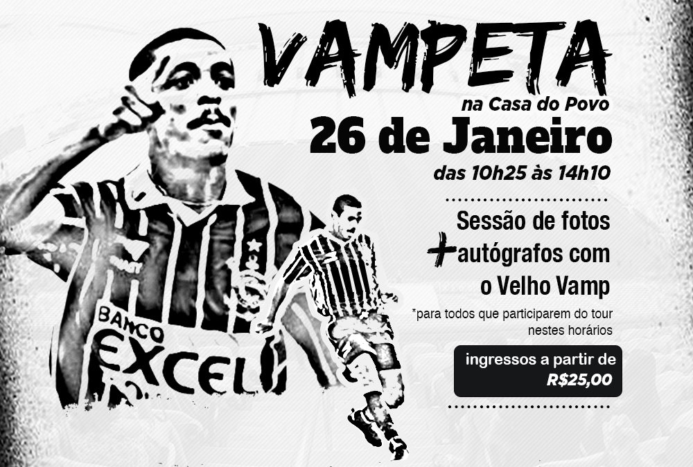 Tour Casa do Povo, da Arena Corinthians, recebe Vampeta em primeiro evento com ídolo na temporada 2018
