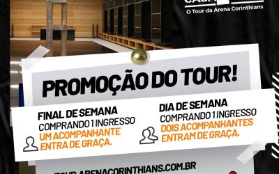 Após sucesso de promoção de aniversário, tour da Arena Corinthians lança nova ação de ingressos