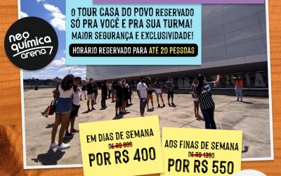 Neo Química Arena lança promoção para visitante fechar turma exclusiva em tour Casa do Povo